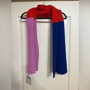 Indigo Red, Pink, and Blue Colorblock Scarf